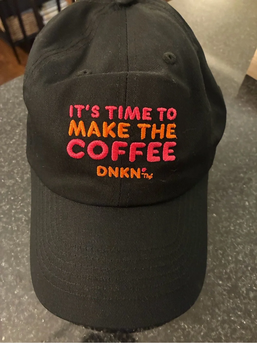 Dunkin’ Donuts Perks rare employee “time to make the coffee” black promo hat cap